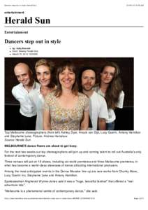 Dancers step out in style | Herald Sun[removed]:39 AM entertainment