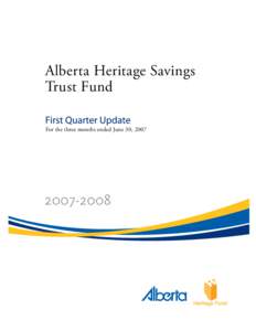 Alberta Heritage Savings Trust Fund - Quarterly Report