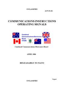 UNCLASSIFIED ACP 131 (F) COMMUNICATIONS INSTRUCTIONS ACP 131SIGNALS (F)