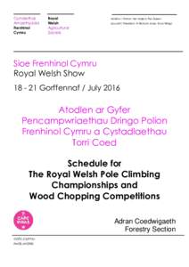 Wood Chopping & Pole Climbing Schedule 16