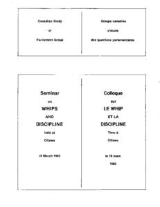 Whips and Discipline / Le whip et la discipline
