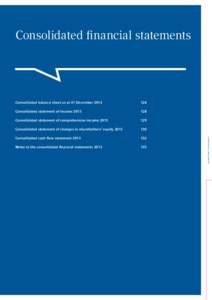 Consolidated balance sheet as at 31 December 2013  126 Consolidated statement of income 2013