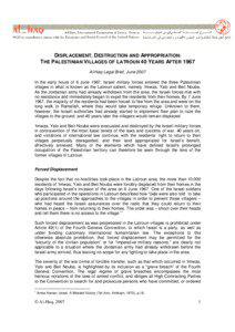 Al-Haq Legal Brief_Displacement, Destruction and Appropriation - The Palestinian Villages of Latroun 40 Years After 1967