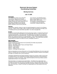 Microsoft Word - Coordinating Committee Meeting Summary07[removed]doc