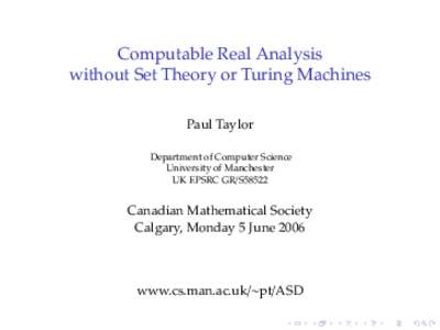 Theory of computation / Mathematical logic / General topology / Functional analysis / Computable number / Computable function / Continuous function / Baire space / Topological space / Computability theory / Mathematics / Topology
