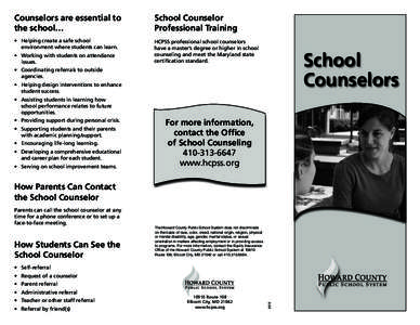 School Counselor Information Brochure[removed]