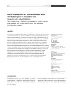 Q IWA Publishing 2008 Journal of Water and Health | 06.3 | Faecal contamination of a municipal drinking water distribution system in association with