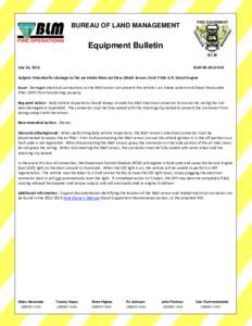 BUREAU OF LAND MANAGEMENT  Equipment Bulletin July 26, 2013  BLM-EB[removed]