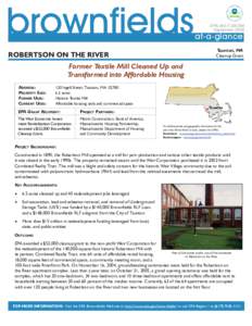 Weir Village /  Massachusetts / Asbestos / United States Environmental Protection Agency / Taunton /  Massachusetts / Environment / Earth / Massachusetts / Cohannet Mill No. 3 / Town and country planning in the United Kingdom / Brownfield land / Soil contamination
