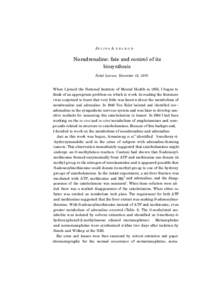 JU L I U S A  X E L R O D Noradrenaline: fate and control of its biosynthesis