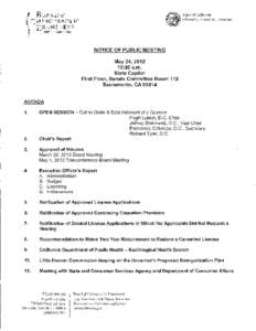 Board of Chiropractic Examiners - Notice of Public Meeting Materials