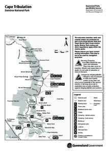 Map of Cape Tribulation, Daintree National Park.