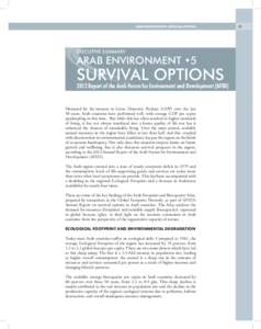 arab environment: survival options  Executive Summary arab environment •5