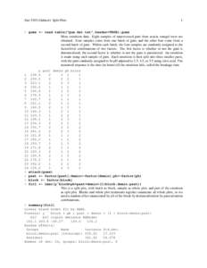 Stat[removed]Oehlert): Split Plots  1 > gums <- read.table(