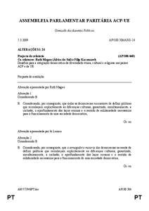 ASSEMBLEIA PARLAMENTAR PARITÁRIA ACP-UE Comissão dos Assuntos Políticos[removed]AP[removed]AM1-24
