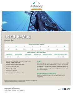 Astralloy Steel Products is a wholly-owned subsidiary of Nucor Corporation, the largest producer of steel in the United StatesCELEBRATING FIFTY YEARS 4145 H-Mod Round Bar