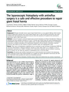 Medical tests / Hernias / Surgery / Hiatus hernia / Nissen fundoplication / Gastroesophageal reflux disease / Impedance-pH monitoring / Biliary reflux / Esophageal pH monitoring / Medicine / Gastroenterology / Health