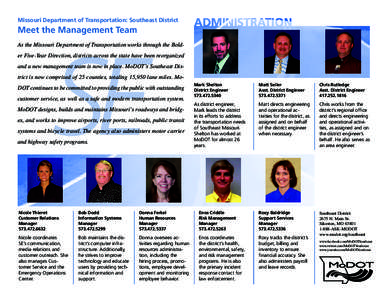 Missouri Department of Transportation: Southeast District  Meet the Management Team SE