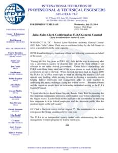 INTERNATIONAL FEDERATION OF  PROFESSIONAL & TECHNICAL ENGINEERS AFL-CIO & CLC 501 3rd Street, NW, Suite 701, Washington, DC[removed]4880 • FAX[removed] • www.ifpte.org