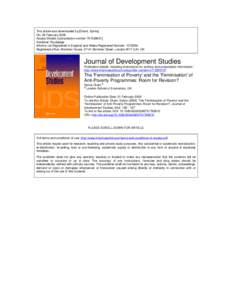 This article was downloaded by:[Chant, Sylvia] On: 29 February 2008 Access Details: [subscription number[removed]Publisher: Routledge Informa Ltd Registered in England and Wales Registered Number: [removed]Registered o