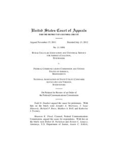 United States Court of Appeals FOR THE DISTRICT OF COLUMBIA CIRCUIT Argued November 15, 2011  Decided July 13, 2012