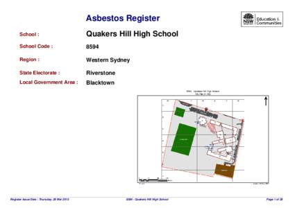 Asbestos Register School : Quakers Hill High School  School Code :