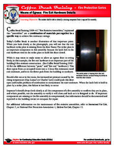 Coffee Break Training - Fire Protection Series -- Means of Egress:  Fire Exit Hardware Details