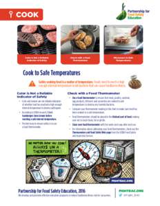 COOK  Color is Not a Reliable Indicator of Safety  Check with a Food