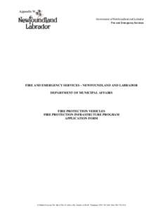 Appendix W Government of Newfoundland and Labrador Fire and Emergency Services FIRE AND EMERGENCY SERVICES – NEWFOUNDLAND AND LABRADOR DEPARTMENT OF MUNICIPAL AFFAIRS
