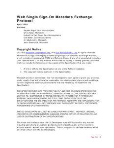 Web SSO Metadata Exchange Protocol