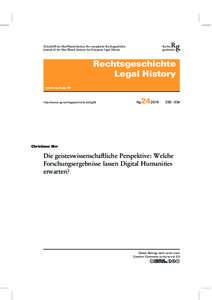 Rg  Rechts geschichte  Zeitschri des Max-Planck-Instituts für europäische Rechtsgeschichte