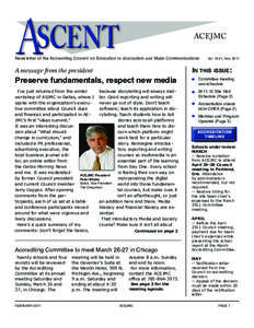 SCENT A ACEJMC  Newsletter of the Accrediting Council on Education in Journalism and Mass Communications