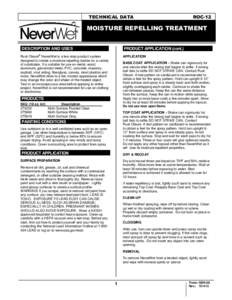 TECHNICAL DATA  ROC-12 MOISTURE REPELLING TREATMENT