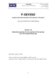 F-SEVESO Contract n°[removed][removed]MAR/A3 Annex 1A: Analysis on-line Survey Vers[removed]