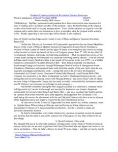 Southern Campaign American Revolution Pension Statements Pension application of David Forehand S6850 fn12NC Transcribed by Will Graves[removed]Methodology: Spelling, punctuation and grammar have been corrected in some in