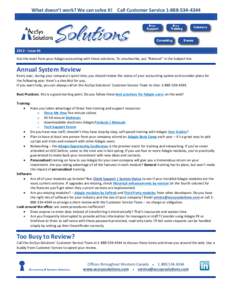 AccSys Solutions: Solutions Newsletter #6 Annual System Review