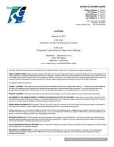 January 8, [removed]Board of Supervisors Agenda