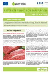 NEWS EUROPEAN COMMISSION BETTER TRAINING FOR SAFER FOOD  NEWS // JUNE 2009