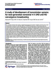 A study of development of transmission systems for next-generation terrestrial 4€K UHD and HD convergence broadcasting