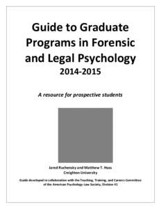 Guide to Graduate Programs in Forensic and Legal Psychology