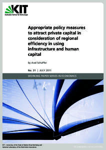 Appropriate policy measures to attract private capital in consideration of regional efficiency in using infrastructure and human capital