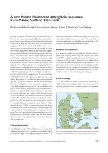 A new Middle Pleistocene interglacial sequence from Måløv, Sjælland, Denmark Ole Bennike, Esben Lindgård, Henrik Jønsson Granat, Richard C. Preece and Finn Viehberg Interglacial deposits in Denmark have traditionall