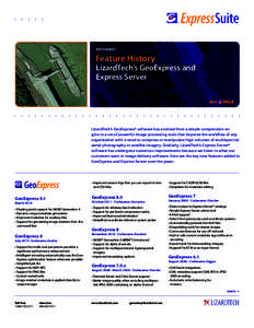 DATASHEET  Feature History LizardTech’s GeoExpress and Express Server