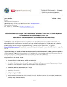 Microsoft Word - PRESS_RELEASE_CSU CCCJointTransferDegreeWebsiteLaunch_100212_FINAL.doc