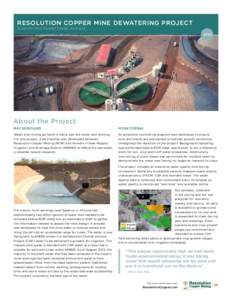 Resolution Copper Mine Dewatering Project  Superior and Queen Creek, Arizona 2013