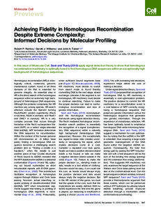 Molecular genetics / DNA / Cellular processes / RecA / Conformational proofreading / Homologous recombination / RAD51 / Nucleic acid double helix / Gene / Biology / Genetics / DNA repair