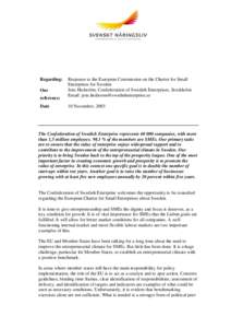 Europa- Enterprise DG - European charter for small enterprises -implementation report[removed]sweden