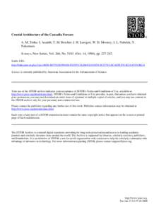 Crustal Architecture of the Cascadia Forearc A. M. Trehu; I. Asudeh; T. M. Brocher; J. H. Luetgert; W. D. Mooney; J. L. Nabelek; Y. Nakamura Science, New Series, Vol. 266, NoOct. 14, 1994), ppStable U