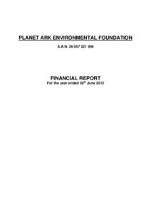 PLANET ARK ENVIRONMENTAL FOUNDATION LIMITED