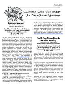 California / San Diego metropolitan area / Natural history of California / California Native Plant Society / Non-profit organizations based in California / Kumeyaay / San Diego County /  California / Balboa Park / Cuyamaca College / Anza-Borrego Desert State Park / Mojave Desert / San Diego